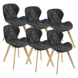 Lot de 6 chaises salle à manger similicuir 81 x 57 x 49 cm noir 03_0006793