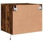 vidaXL Tables de chevet murales avec lumières LED 2 Pièces chêne fumé