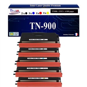 T3AZUR -5x Toners compatibles avec Brother TN900 pour Brother HL-L9200CDWT HL-L9300CDWTT MFC-L9550CDWT