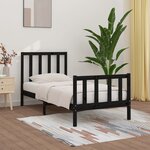 vidaXL Cadre de lit sans matelas noir 100x200 cm bois massif