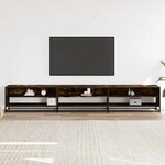 vidaXL Meuble TV chêne fumé 270x40x46 cm bois d'ingénierie