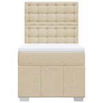 vidaXL Sommier à lattes de lit avec matelas Crème 100x200 cm Tissu