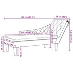 vidaXL Fauteuil long avec coussin et accoudoir droit noir tissu