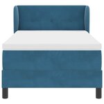 Lit à ressorts VidaXL avec un matelas bleu foncé 90x190 cm en velours