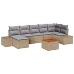vidaXL Ensemble de canapé de jardin 8 Pièces Beige  gris clair