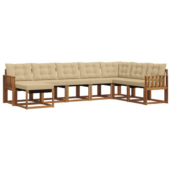 vidaXL Ensemble de canapés d'extérieur 8 Pièces Naturel et Beige