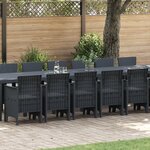 Ensemble de salle à manger de jardin de 17 pièces avec coussins Anthracite Rotin Synthétique