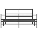 vidaXL Cadre de lit métal sans matelas avec pied de lit noir 160x200cm