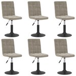vidaXL Chaises pivotantes à manger lot de 6 gris clair velours