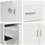 vidaXL Buffet avec tiroir Blanc 88 5 x 30 5 x 73 cm Bois d'ingénierie