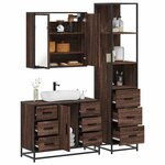 vidaXL Ensemble de meubles de salle de bain 3 Pièces Chêne marron