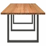 vidaXL Table à manger marron clair bois de chêne massif rectangulaire