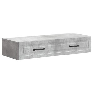 vidaXL Table d'appoint murale Gris béton 87 5 x 34 5 x 17 cm