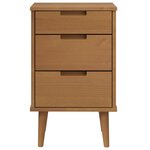 vidaXL Table de chevet MOLDE Marron 40x35x65 cm Bois de pin solide