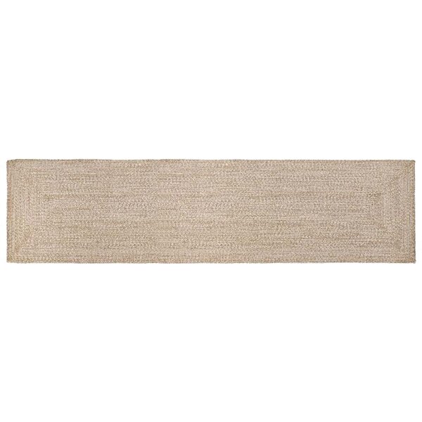 vidaXL Tapis de surface Rectangulaire Naturel et Blanc 60 x 400 cm