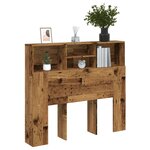 vidaXL Armoire de tête de lit vieux bois 120x19x103 5 cm