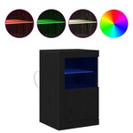 Buffet vidaXL avec lumières LED Chêne noir 41x37x67 cm