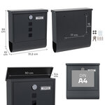 Boîte aux Lettres en Acier avec Porte-journaux  Chance E7005  Gris