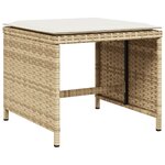 vidaXL Ensemble à manger de jardin et coussins 11 Pièces beige poly rotin