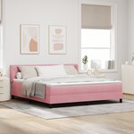 Lit avec sommier et matelas vidaXL Rose 180x200 cm Velours