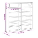 Vitrine en bois vieilli vidaXL 60x8 5x58 cm en bois d'ingénierie