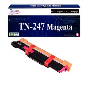 T3AZUR - Toner compatible avec Brother TN247 Magenta pour Brother DCP-L3510CDW DCP-L3550CDW Noire - 3 000 pages - T3AZUR