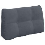 vidaXL Coussin de Dos Gris foncé 80 x 24 x 50 cm Velours