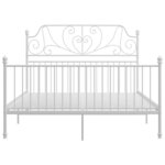 vidaXL Cadre de lit et tête de lit sans matelas blanc 160x200 cm métal