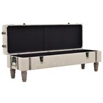 vidaXL Banc de rangement Bois massif et acier 111x34x37 cm