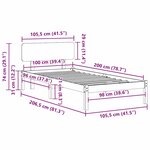 vidaXL Cadre de lit avec tête de lit Blanc 100 x 200 cm Pin massif