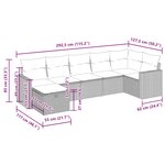 vidaXL Salon de jardin avec coussins 7 Pièces gris résine tressée