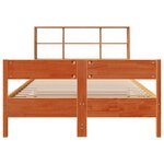 vidaXL Lit bibliothèque sans matelas cire marron 120x190cm pin massif