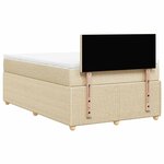 vidaXL Sommier à lattes de lit avec matelas Crème 120x200 cm Tissu