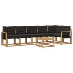 vidaXL Ensemble de canapés d'extérieur 7 pc Blanc et noir