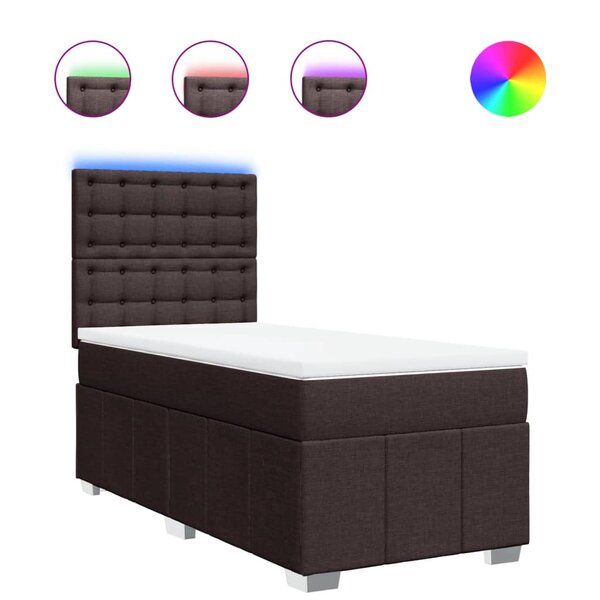 vidaXL Sommier à lattes de lit avec matelas Marron foncé 80x200 cm