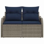 vidaXL Canapé de jardin avec coussin 121 x 62 x 69 cm polyrotin