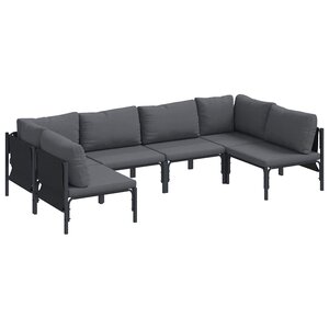 vidaXL Ensemble de canapé de jardin Anthracite Acier