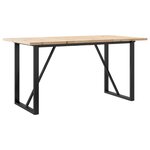 vidaXL Table à manger cadre en O 140x80x75 5 cm bois pin massif acier