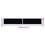 vidaXL Auvent latéral rétractable Noir 200x1200 cm