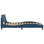 vidaXL Cadre de lit avec tête de lit sans matelas bleu 140x190cm tissu