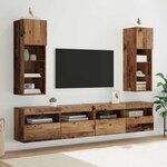 vidaXL Meuble TV mural Bois ancien 30 5 x 30 x 90 cm Bois d'ingénierie