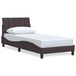vidaXL Cadre de lit sans matelas Hanko marron foncé 80x200 cm tissu