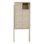 Bloc collectif Leabox  2x4  grade 3  simple face  Extérieur  fixation sur pieds à sceller   Ivoire RAL 1015  finition brillante