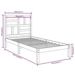 vidaXL Cadre de lit Marron miel Bois massif 100x200 cm