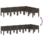 vidaXL Jardinière avec pieds marron 160x120x42 cm PP