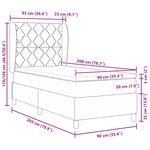 vidaXL Lit Box Spring avec Matelas Bleu 90x200 cm en Tissu