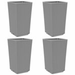 vidaXL Jardinières 4 Pièces gris clair 32 5x32 5x57 cm polypropylène