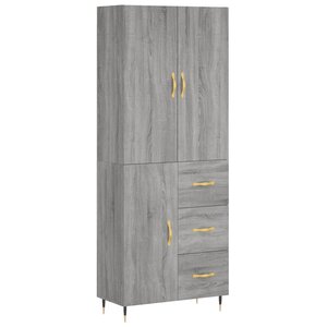vidaXL Buffet haut Sonoma gris 69 5x34x180 cm Bois d'ingénierie