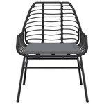 vidaXL Ensemble à manger de jardin et coussins 5 Pièces noir rotin verre
