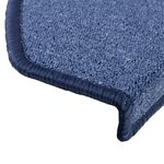 vidaXL Tapis d'escalier 10 pièces 65 x 24 x 4 cm Bleu Demi-rond Grand